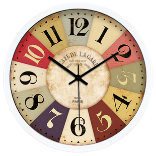 挂钟现代地中海美式挂表创意客厅钟表卧室静音石英钟时钟挂墙钟