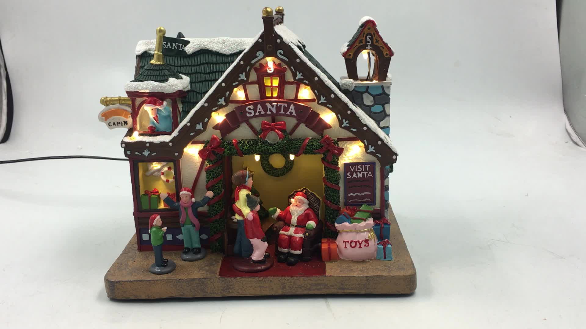 Illuminated Polyresin Christmas Village Musical Christmas House