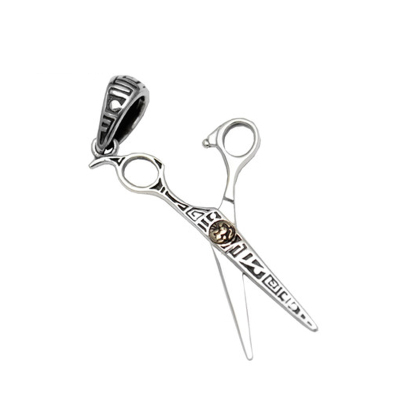 发型师项链吊坠复古泰银小剪刀