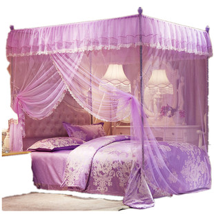 三开门蚊帐家用2023年新款卧室落地支架文纹账老式2022高级免安装