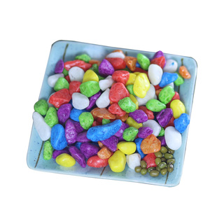 1斤小石子五彩石彩石子多肉植物花盆栽铺面石鱼缸装饰造景石头子