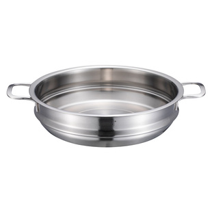 慕厨蒸格304不锈钢蒸笼双耳无孔蒸格原味蒸屉26/28cm蒸鱼馒头包子