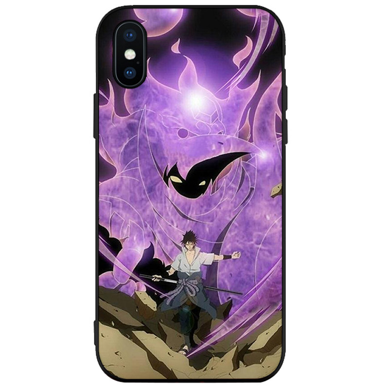火影忍者佐助鸣人手机壳适用6s苹果x8plus软iphone7写轮眼5s九尾6