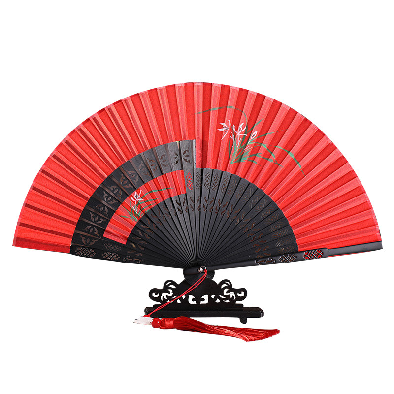 折扇女中国风手绘真丝舞蹈扇子