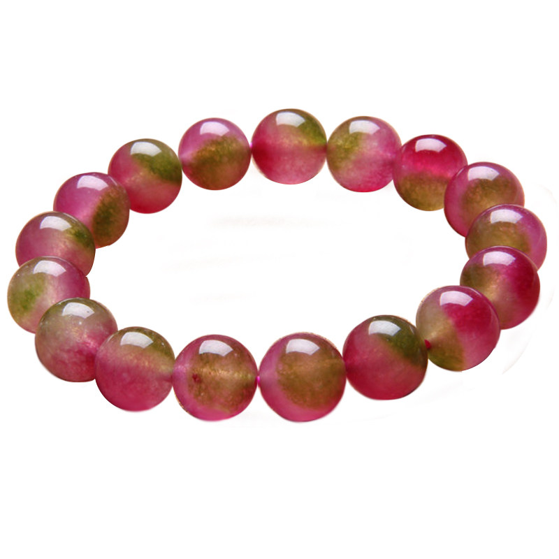 天然西瓜玉髓水晶手链旺夫美容养颜防辐射碧玺手串聚财 包邮