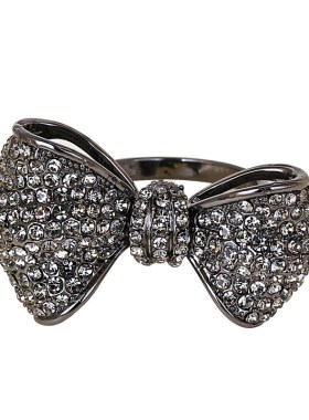 欧美简约不对称蝴蝶结食指戒指