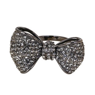 欧美简约不对称蝴蝶结食指戒指女日韩个性夸张大奢华装饰指环潮人