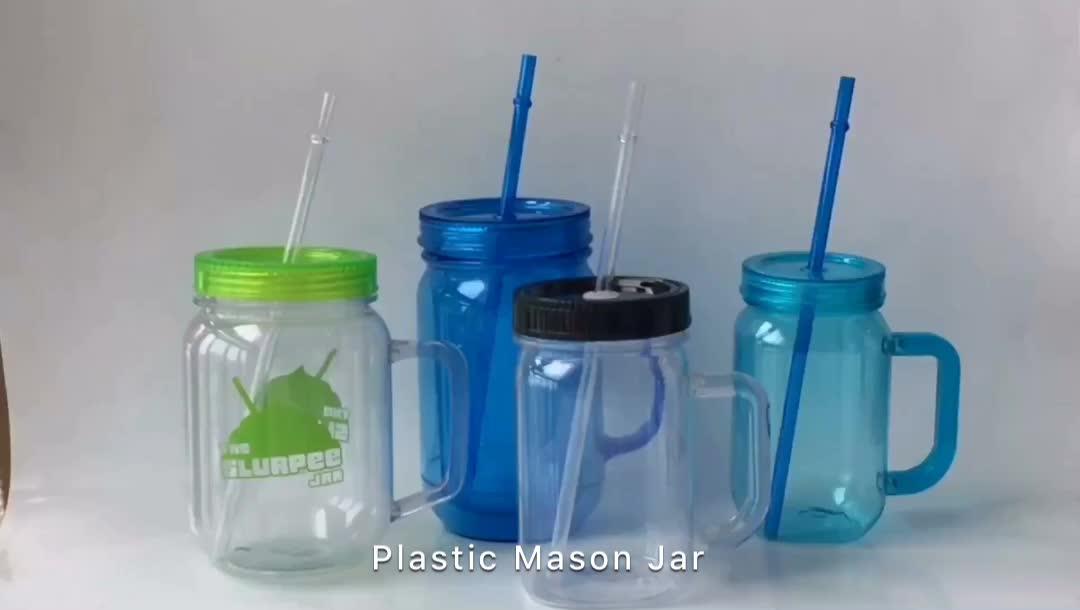 12oz To 20oz Single Wall Wholesale Plastic Mason Jar For Hot Drinks
