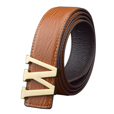 棕色字母韩版潮流时尚休闲风皮带