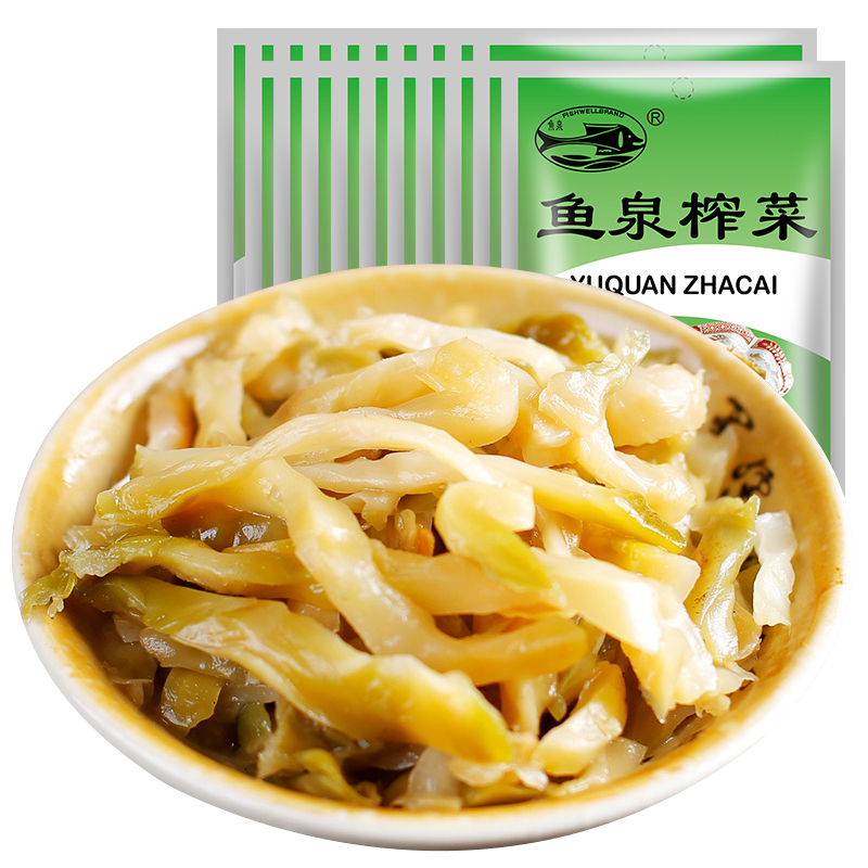 鱼泉榨菜脆香80g*20袋脆嫩即食下饭菜学生开味涪陵榨菜丝一整箱