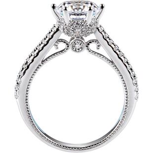 朱诺赫拉18k金1克拉仿真钻石戒指女镂花立体刻珠定制优雅情人礼物