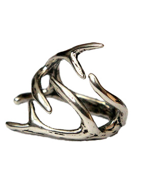 时尚美搭简约森林系银色鹿茸戒指