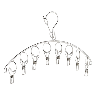 不锈钢多夹子晒晾袜子衣架家用多功能儿童晾衣架小衣架防风衣架子