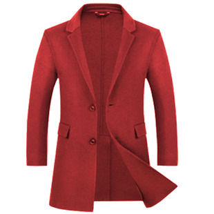 20男士秋冬装中长款毛呢子大衣纸样韩版修身外套双面羊绒裁剪图纸