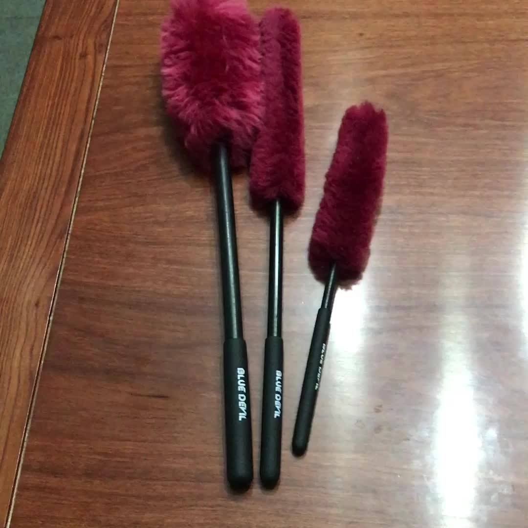 Sheepskin Car Wash Brush,Red Sheepskin Car Brush,Red Rim Wheel Brush