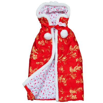 婴儿披风加厚秋冬防风外出服保暖