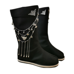 古装cos靴子布靴魏无羡蓝忘机谢怜花城cos鞋子古风靴子内增高