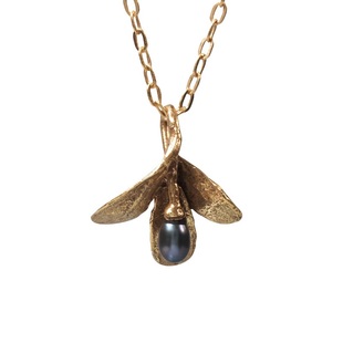 美国进口 纽约大都会博物馆 橄榄枝项链吊坠镀金珍珠坠子镶嵌镀银