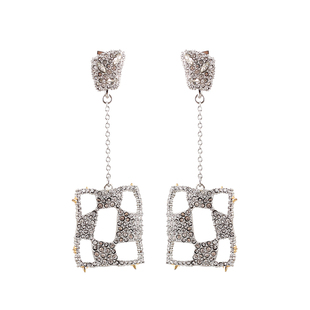 tb耳环alexis bittar格子几何潮镂空图形大气百搭ab满钻方块耳钉