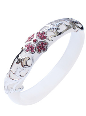 玉镯子贵妃女纯银手镯送女友礼物