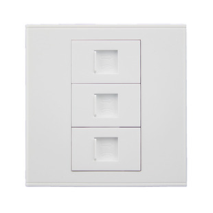 3个电话插座模块组合式86型三位面板 语音电话插座 RJ11电话插座