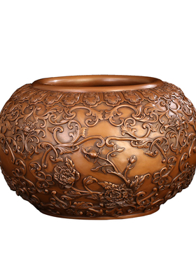 花开富贵风水招财聚宝盆铜缸