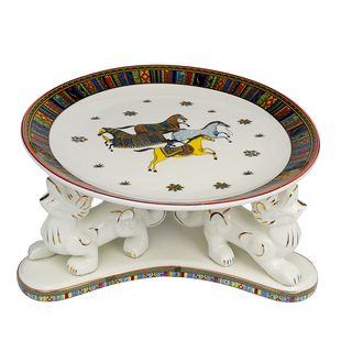 欧式茶几摆件桌面摆台定制KTV话筒架座专用果盘架子高温陶瓷包邮