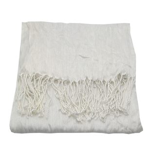 扎染蜡染植物染草木染手绘纯棉围巾学生手工DIY白色流苏长款围巾