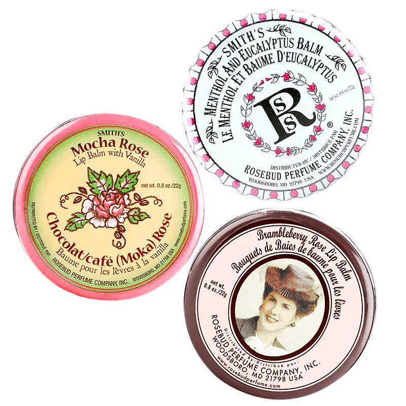 Rosebud salve玫瑰花蕾膏香甜套装22g*3 美国老牌rose润唇膏唇膜