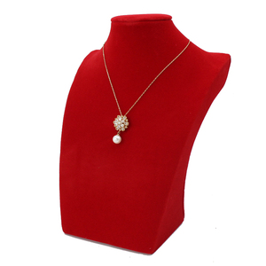 金店高档红色绒项链模特脖子展示架颈模饰品首饰架收纳架吊坠道具