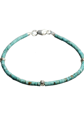 Ciel原创天然原矿绿松石手链