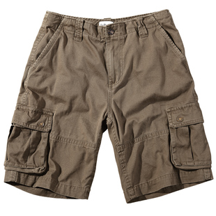 夏短裤多袋重磅工装裤男直筒阿美咔叽美式复古重水洗大口袋五分裤