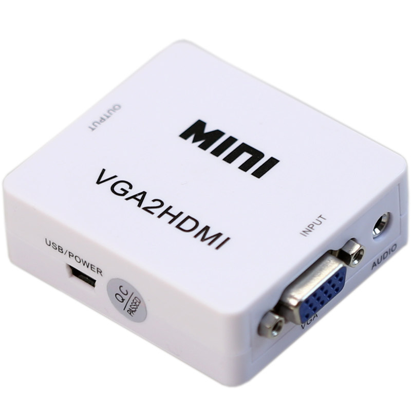 hdmi转vga 机顶盒连显示器变高清电视同屏带声音转换电脑连投影仪
