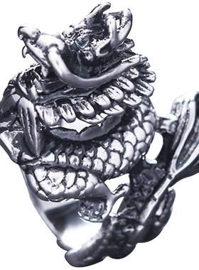 霸气潮男龙头复古戒指狼头朋克