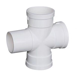 PVC内外插下缩口立体平面四通斜三通弯头直接清扫口地漏50-160mm