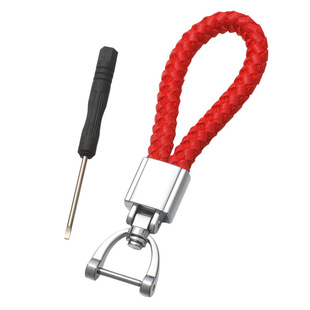 通用手工皮绳钥匙扣车标汽车车用钥匙锁扣男士简约汽车钥匙挂件D