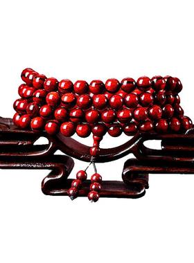 名木香府小叶紫檀手链鸡血红念珠