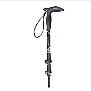开拓者行山手杖碳纤维登山杖t型碳素超轻徒步康复外锁拐杖拐棍