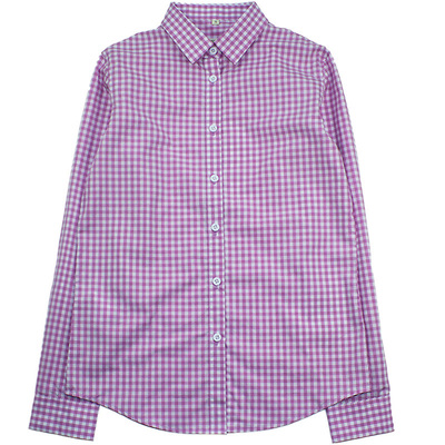 小清新款格子衬衫长袖纯棉宽松