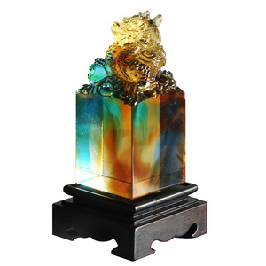 琉璃摆件龙玉玺印章制作个性名字中国风复古篆刻外事礼品生日礼物