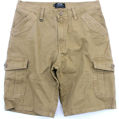 工装多口袋重磅水洗斜纹短裤