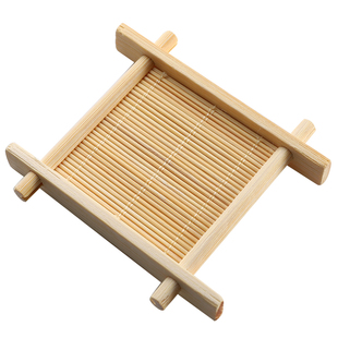 竹制品杯垫井字形竹子杯托创意手工家用编织茶艺复古茶的隔热垫子