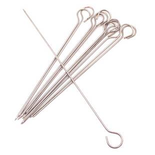 30cm圆不锈钢带钩钎子烧烤吊炉瓦缸 9字勾 可用挂炉瓦罐烤炉尾针