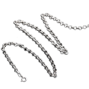 高端颈链纯银男短中长胸链素项链配饰万能粗珍珠O设计感独特出口