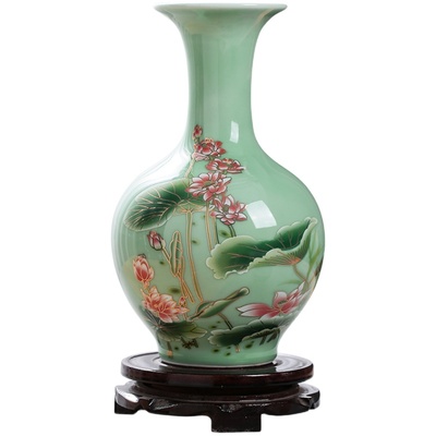 景德镇仿古风荷花图手工陶瓷器