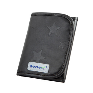 钱包精简短款尼龙防水三折多功能户外运动休闲零钱包黑色银包钱夹