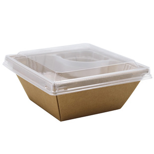 1100ml打包盒外卖环保轻食炸鸡便当盒水果捞牛皮纸创意一次性餐盒