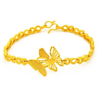欧币饰品蝴蝶双双越南沙金镀24K金时尚女式仿金饰新娘结婚手链环