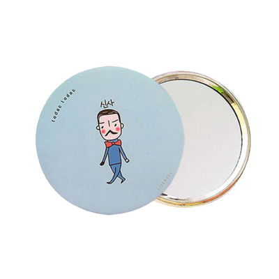 可爱便携女士公主迷你化妆梳妆折叠学生随身镜美容圆形卡通小镜子