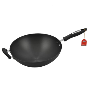 富硒康好嫂子硬质氧化炒锅轻便尖底生34铁铸铁锅煤气天燃气锅32cm